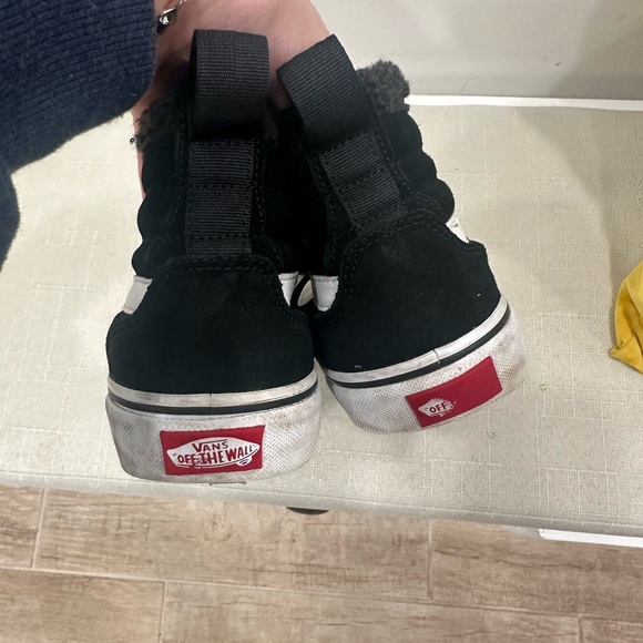 Vans Black Suede High-Top Sneakers with White Side Stripe - Picture 3 of 4